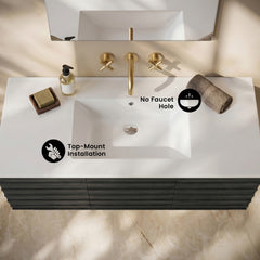 Swiss Madison 48" Zero Hole Double Basin Vanity Sink Top - SM-VT0021 - The Home Selection