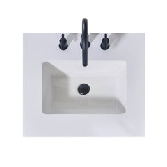 Altair 24. in Engineered Stone Vanity Top in Snow White Apron with White Sink