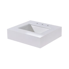 Altair 24. in Engineered Stone Vanity Top in Snow White Apron with White Sink
