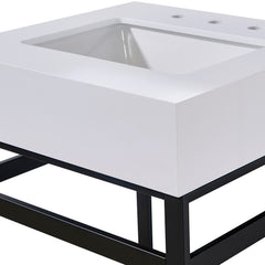 Altair 24. in Engineered Stone Vanity Top in Snow White Apron with White Sink