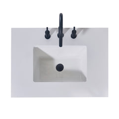 Altair 30. in Engineered Stone Vanity Top in Snow White Apron with White Sink