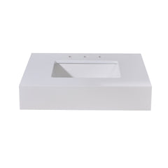 Altair 30. in Engineered Stone Vanity Top in Snow White Apron with White Sink