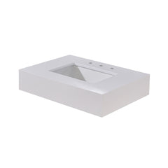 Altair 30. in Engineered Stone Vanity Top in Snow White Apron with White Sink