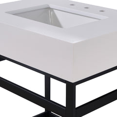 Altair 30. in Engineered Stone Vanity Top in Snow White Apron with White Sink