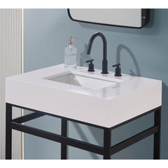 Altair 30. in Engineered Stone Vanity Top in Snow White Apron with White Sink