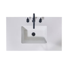 Altair 36. in Engineered Stone Vanity Top in Snow White Apron with White Sink