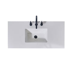 Altair 42. in Engineered Stone Vanity Top in Snow White Apron with White Sink