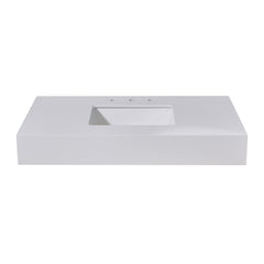 Altair 42. in Engineered Stone Vanity Top in Snow White Apron with White Sink