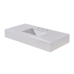 Altair 42. in Engineered Stone Vanity Top in Snow White Apron with White Sink