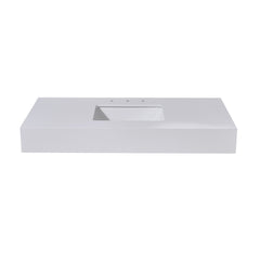 Altair 48. in Engineered Stone Vanity Top in Snow White Apron with White Sink