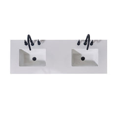 Altair 60. in Engineered Stone Vanity Top in Snow White Apron with White Sink
