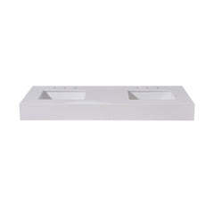 Altair 60. in Engineered Stone Vanity Top in Snow White Apron with White Sink