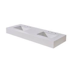 Altair 60. in Engineered Stone Vanity Top in Snow White Apron with White Sink