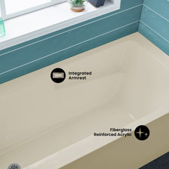 Swiss Madison Voltaire 60" X 32" Left-Hand Drain Alcove Bathtub with Apron in Bisque - SM-AB543BQ - The Home Selection