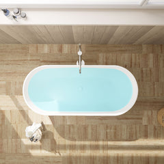 Altair Ryder 59" x 30" Solid Surface Soaking Bathtub with Integrated Overflow - 53360-BAT