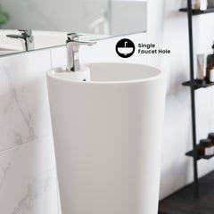Swiss Madison Monaco Circular One-Piece Pedestal Sink - SM-PS307 - The Home Selection