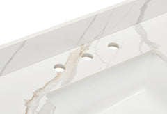 Altair 48 in. Sintered Stone Vanity Top in Calacatta White Apron with White Sink