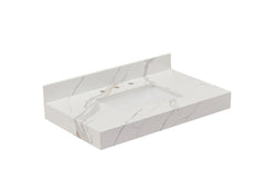 Altair 48 in. Sintered Stone Vanity Top in Calacatta White Apron with White Sink