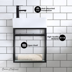 Swiss Madison Pierre 19.5 Single, Metal Frame, Open Shelf, Bathroom Vanity - SM-BV551 - The Home Selection