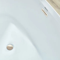 Vanity Art 71" x 33" Freestanding Soaking Bathtub with Modern Design, Overflow, and Pop-up Drain, UPC Certified Acrylic - B8072