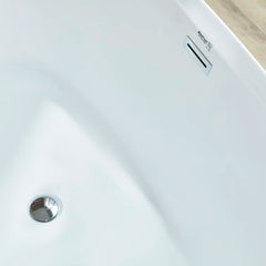 Vanity Art 71" x 33" Freestanding Soaking Bathtub with Modern Design, Overflow, and Pop-up Drain, UPC Certified Acrylic - B8072