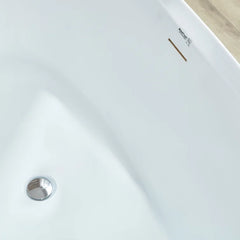 Vanity Art 71" x 33" Freestanding Soaking Bathtub with Modern Design, Overflow, and Pop-up Drain, UPC Certified Acrylic - B8072