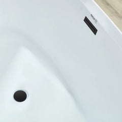 Vanity Art 71" x 33" Freestanding Soaking Bathtub with Modern Design, Overflow, and Pop-up Drain, UPC Certified Acrylic - B8072