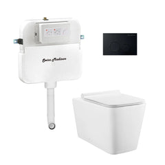 Swiss Madison Concorde Back-to-Wall Toilet Bundle 0.8/1.6 GPF Dual Flush in Glossy Whit - SM-WT0205GW
