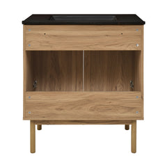 Swiss Madison Classe 30" Freestanding Bathroom Vanity in Golden Oak with Black Sink Top - SM-BV664MB