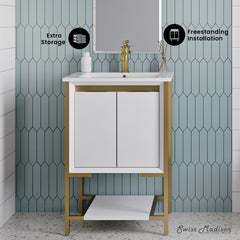 Swiss Madison Marseille 24 Bathroom Vanity in White - SM-BV217WBG - The Home Selection