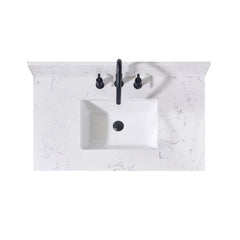 Altair Trento 37. in Engineered Stone Vanity Top in Aosta White with White Sink