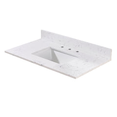 Altair Trento 37. in Engineered Stone Vanity Top in Aosta White with White Sink