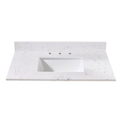 Altair Trento 37. in Engineered Stone Vanity Top in Aosta White with White Sink