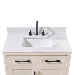 Altair Trento 37. in Engineered Stone Vanity Top in Aosta White with White Sink