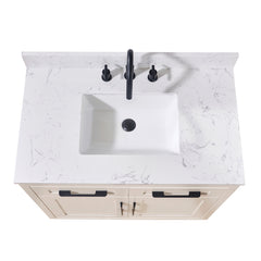 Altair Trento 37. in Engineered Stone Vanity Top in Aosta White with White Sink