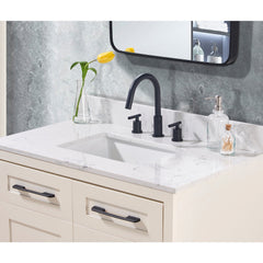 Altair Trento 37. in Engineered Stone Vanity Top in Aosta White with White Sink