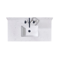 Altair 43. in Engineered Stone Vanity Top in Aosta White with White Sink