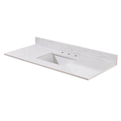 Altair Trento 49. in Engineered Stone Vanity Top in Aosta White with White Sink