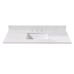 Altair Trento 49. in Engineered Stone Vanity Top in Aosta White with White Sink