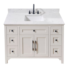 Altair Trento 49. in Engineered Stone Vanity Top in Aosta White with White Sink