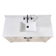Altair Trento 49. in Engineered Stone Vanity Top in Aosta White with White Sink