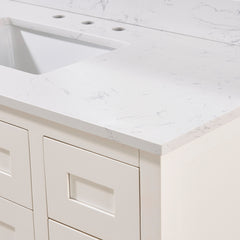 Altair Trento 49. in Engineered Stone Vanity Top in Aosta White with White Sink