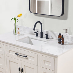 Altair Trento 49. in Engineered Stone Vanity Top in Aosta White with White Sink