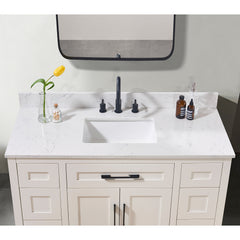 Altair Trento 49. in Engineered Stone Vanity Top in Aosta White with White Sink