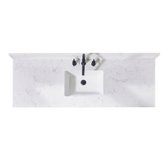 Altair 61. in Engineered Stone Vanity Top in Aosta White with Single White Sink