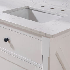 Altair Trento 73. in Engineered Stone Vanity Top in Aosta White with White Sink