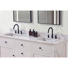 Altair Trento 73. in Engineered Stone Vanity Top in Aosta White with White Sink