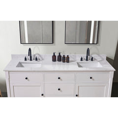 Altair Trento 73. in Engineered Stone Vanity Top in Aosta White with White Sink