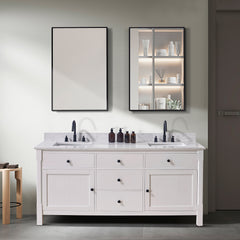 Altair Trento 73. in Engineered Stone Vanity Top in Aosta White with White Sink