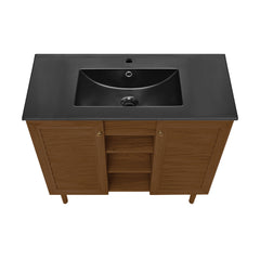 Swiss Madison Bron 36" Freestanding Bathroom Vanity with Black Sink Top - SM-BV6202